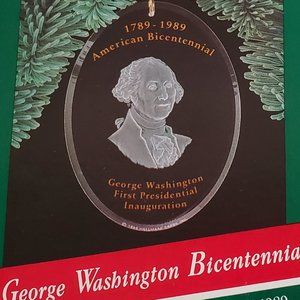 Hallmark George Washington bicentennial Acrylic Ornament Dated 1989